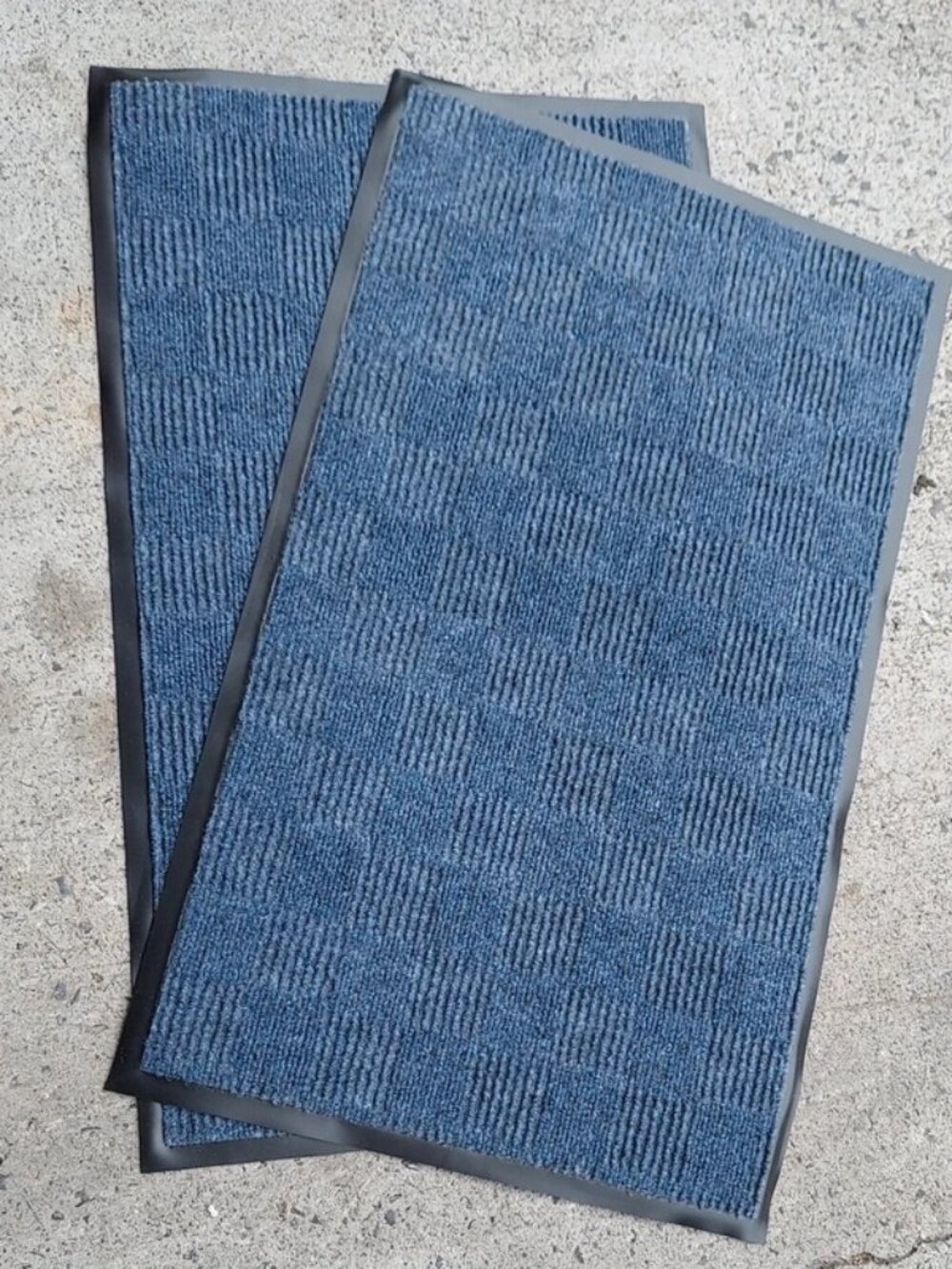 2 Textured Rubber Back Door Mats 18" x 30"  Indoor Outdoor